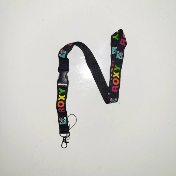 Roxy Black One Size Lanyard with Clip - Picture 1 of 6